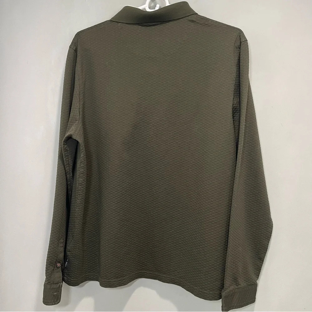 Ted Baker Long Sleeve Green Navy Polo shirt Deluxe size 6 - Picture 4 of 16